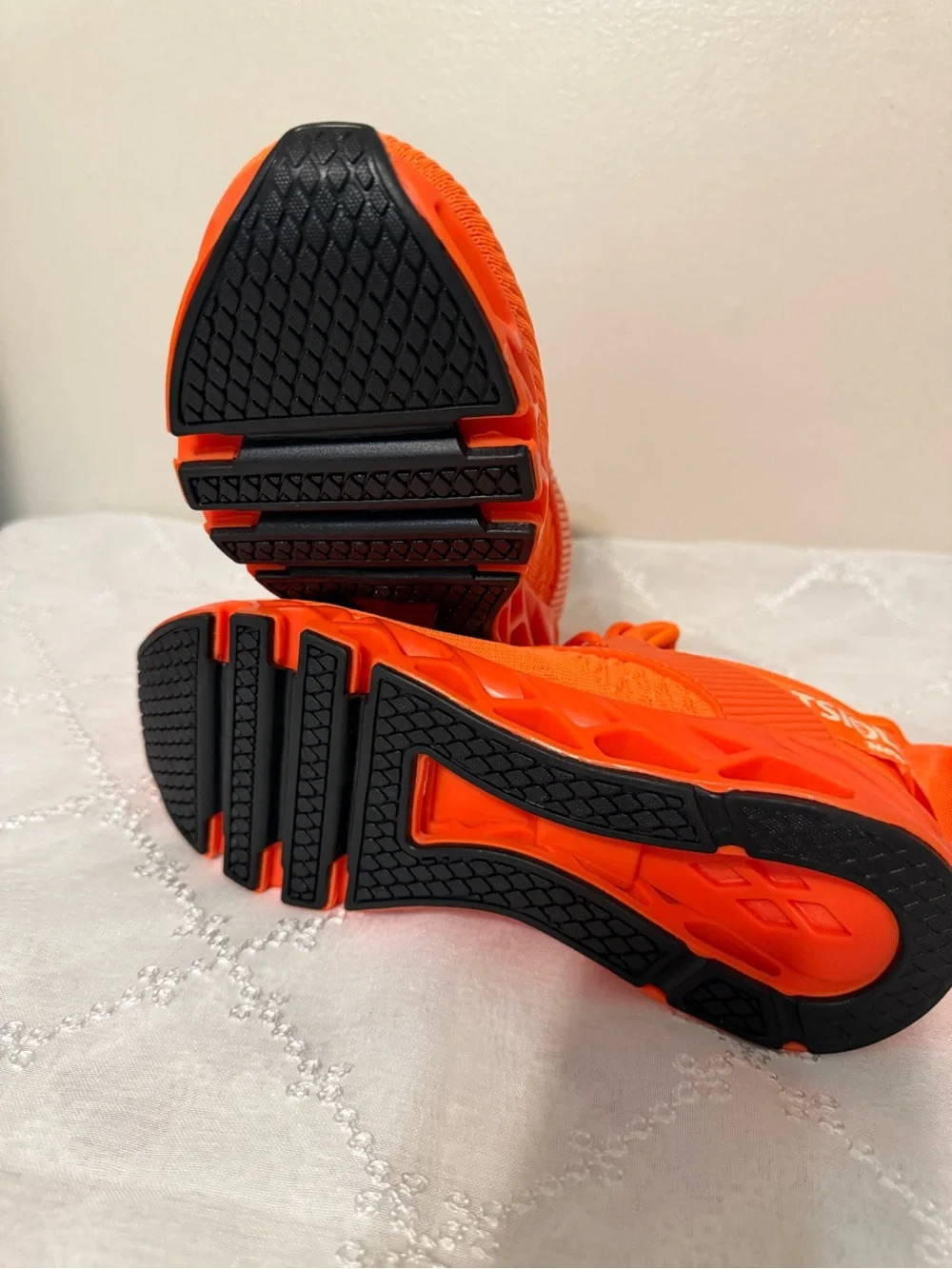 Bright Orange Athletic Sneakers - Text Logo